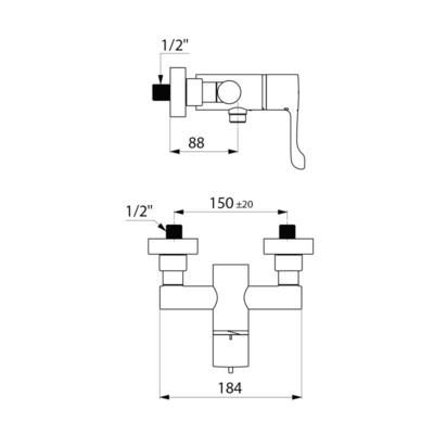 Mitigeur de douche thermostatique séquentiel SECURITHERM réf. H9630S