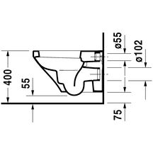 Pack cuvette suspendue DURASTYLE DURAFIX, frein de chute avec abattant et amortisseur de fermeture inclus Réf. 45520900A1