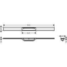 Caniveau de douche RainDrain Flex linéaire 90 cm découpable pour montage libre chromé Réf. 56045000