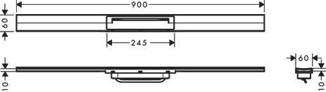 Caniveau de douche RainDrain Flex linéaire 90 cm découpable pour montage libre chromé Réf. 56045000