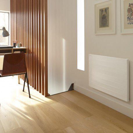 Radiateur eau chaude Acova Planea horizontal simple, puissance 468W (dT50), hauteur 560 mm, largeur 800 mm, 8 éléments, raccordement latéral de même côté, appareil réversible gauche/droite, Blanc RAL 9016 Réf. PLV-056-080