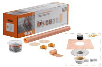 Kit d'étanchéité à l'italienne Kerdi Shower SK 1200x1200mm ou 1500x1500mm KSS10KD10EH40