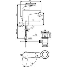 Mitigeur lavabo Okyris grande 5 l vidage metal ch 3 réf. D0582AA