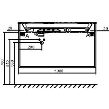 Meuble sous plan-vasque 100 cm, 2 tiroirs blanc brillant Réf EB2524-R8-N18