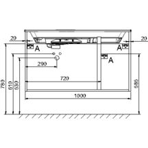 Meuble sous plan-vasque ODEON RIVE GAUCHE 100 cm 2 tiroirs/1 porte Réf. EB2544-R9-E52