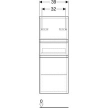 Colonne mi-haute H105 Geberit Renova Plan 2 portes 1 tiroir Noyer Carya