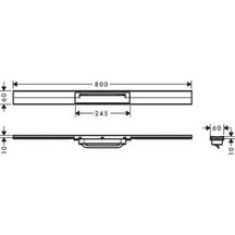 Caniveau de douche RainDrain Flex linéaire 80 cm découpable pour montage libre chromé Réf. 56044000