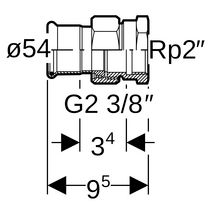 Raccord union taraudé femelle D54-50x60 Réf 25309