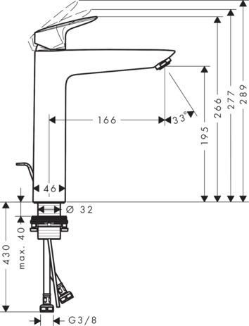 Mitigeur lavabo HG Logis 190 Eco C3 réf. 71095000