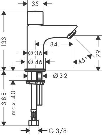 Robinet lave-mains eau froide Logis sans tirette ni vidage - réf. 71120000