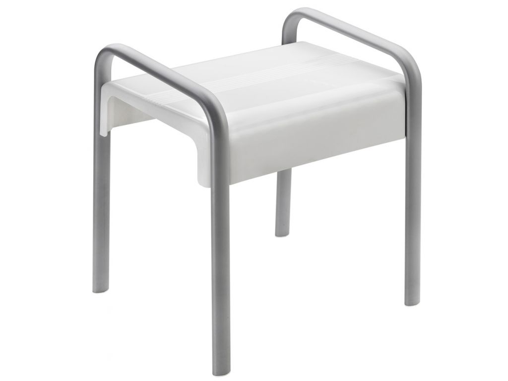 Tabouret de douche de sécurité ARSIS Blanc & Gris mat réf. 047771