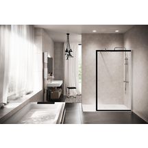 Parois de douche KUADRA h 110 ext.107-110 cm verre transparent noir réf : KUADH110-1H