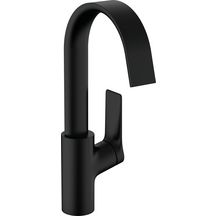 hansgrohe Vivenis Factice Mitigeur de lavabo 210 bec haut avec tirette et vidage, Noir mat