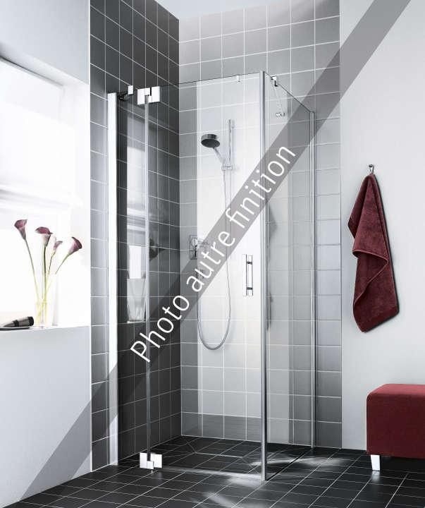 Porte pivotante avec élément fixe à droite pivots à droite FILIA XP 1WR hauteur 2 m largeur 140 cm profilé argent poli verre dépoli FX1WR14020VYR/ Réf. 1403021735