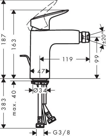 Mitigeur bidet HG Logis 100 réf. 71200000