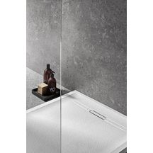 Receveur de douche rectangulaire Sestra à poser/à encastrer blanc/structure ardoise 140x80cm Réf. 550.256.00.2