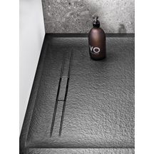 Receveur de douche rectangulaire Sestra à poser/à encastrer gris/structure ardoise 120x90cm Réf. 550.265.00.2