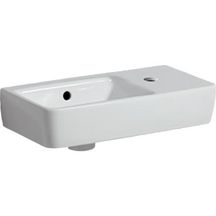 Lave-mains Renova Compact sans plage de dépose - 50 x 25 cm - trou de robinetterie à droite - trop-plein visible - blanc Réf. 276250000