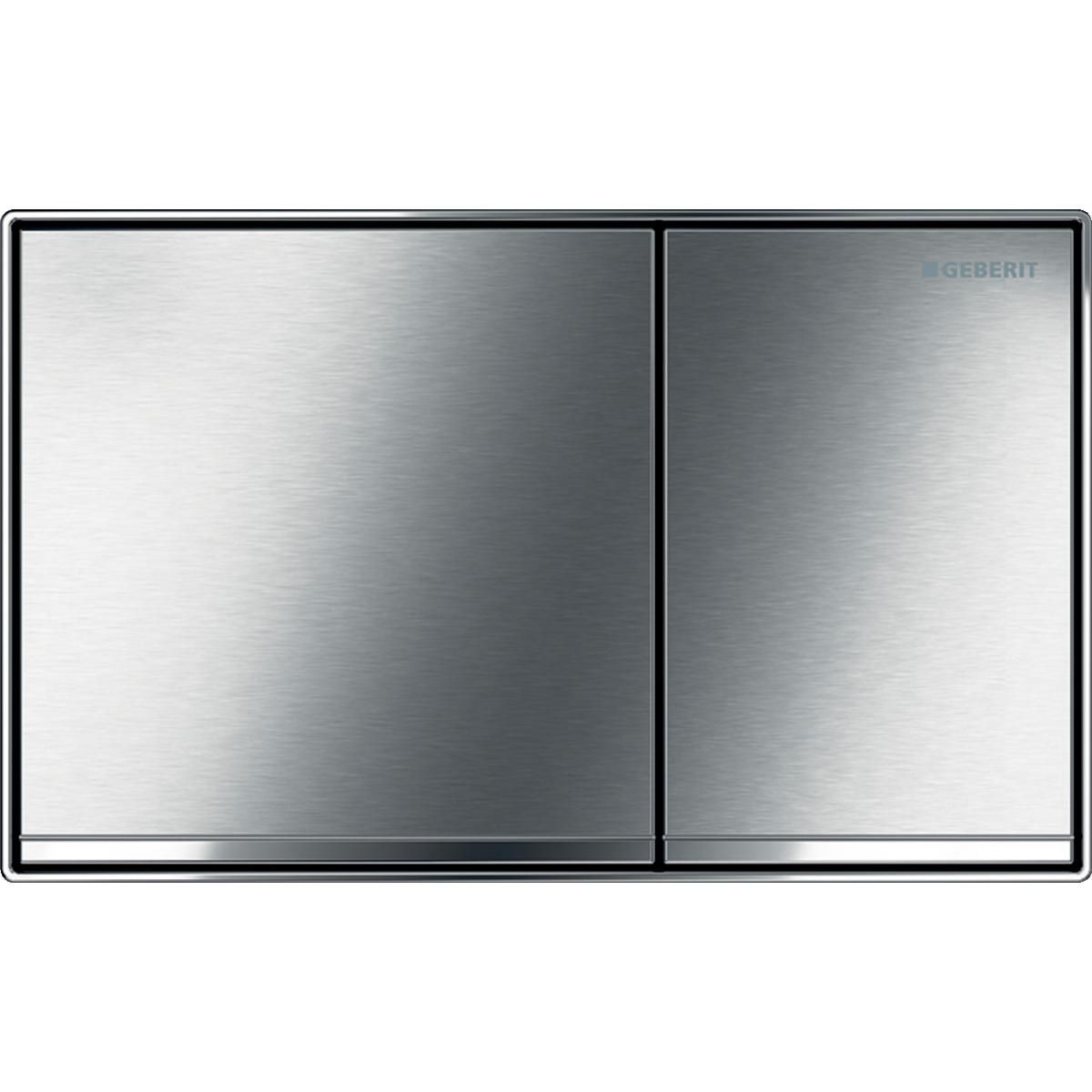 Plaque de déclenchement Geberit Sigma60 pour rinçage double touche chrome brossé réf 115640GH1