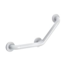 Barre à 135° diamètre 32 mm nylon HR brillant blanc 3 points de fixation 220 x 220 réf. 5083N