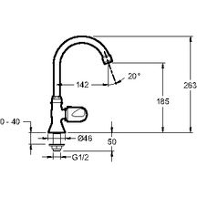 Robinet indépendant de lavabos ou lave-mains GALEO eau froide tête à clapet poignées métal sans bonde réf. E72967-CP