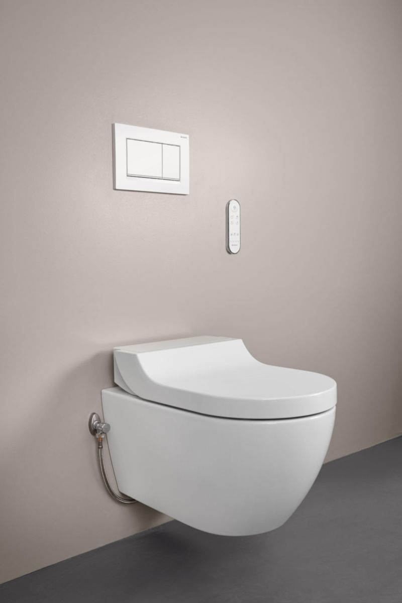 Pack WC lavant dit japonais suspendu  AquaClean TUMA Comfort sans bride Verre blanc Réf. 146.290.SI.1