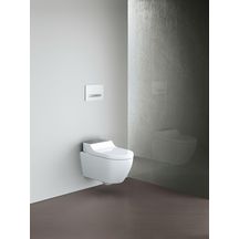 Pack WC lavant dit japonais suspendu AquaClean TUMA Comfort sans bride inox brossé Réf. 146.290.FW.1