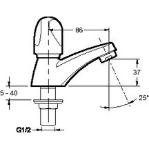 Robinet indépendant pour lavabo ou lave-mains GALEO eau froide tête céramique poignée métal sans bonde réf. E72922-CP