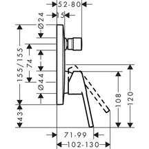 Set de finition LOGIS LOOP pour mitigeur bain/douche encastré réf. 71264000