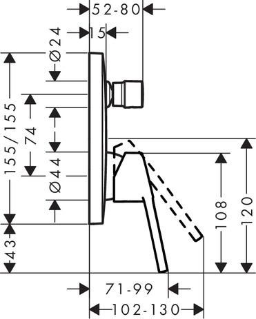 Set de finition LOGIS LOOP pour mitigeur bain/douche encastré réf. 71264000