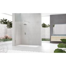 Paroi de douche fixe KUADRA 70 cm extensible de 67 cm à 70 cm en verre transparent 8 mm et profilé chromé, barre de renfort 150 cm incluse Réf. KUADH70-1K