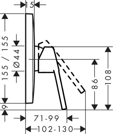 Set de finition LOGIS LOOP pour mitigeur douche encastré réf. 71267000