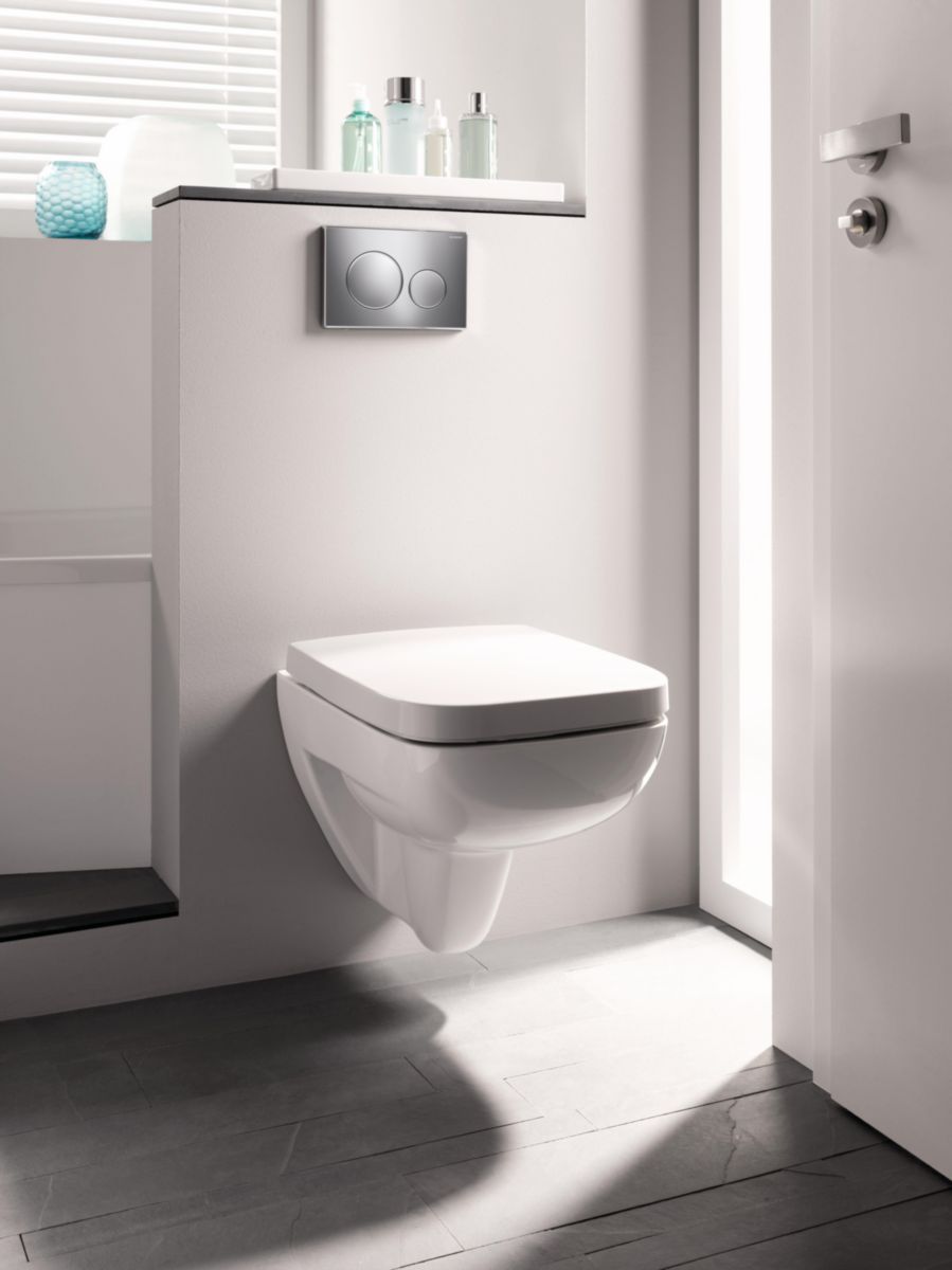 Wc suspendu à fond creux Renova Compact Square - compact - 48,5 cm - blanc Réf. 206145000