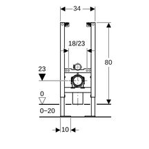 Bâti-support Geberit Duofix pour WC suspendu, 80 cm, sans réservoir, autoportant, modèle étroit de faible hauteur