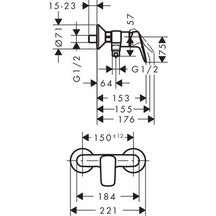 Mitigeur douche avec cartouche 2 vitesses HG Logis réf. 71601000