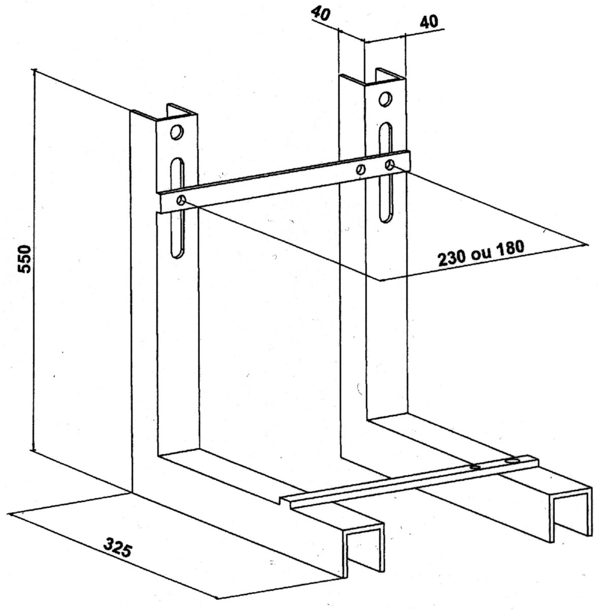 Bâti support ESCALE seul (châssis métallique) réf. E6510-NF