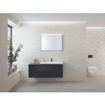 Lavabo Acanto avec plage de dépose - 90 x 48,2 cm - trou de robinetterie au centre - trop-plein visible - blanc Réf. 500.623.01.2