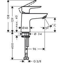 Robinet de lave mains HG Talis E 80 eau froide sans tirette ni vidage réf. 71706000