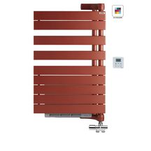 Radiateur sèche-serviettes ACOVA Régate Twist Air Eau Chaude commande infrarouge IRS + soufflant 1000W, puissance 429W (dT50), H 902mm, L 550mm, raccordement et robinetterie monopoint équerre fournie, couleur Réf. XRR090-055IFSC