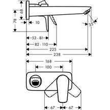 Talis E mitigeur de lavabo encastré mural avec bonde à écoulement libre - finition aspect doré poli Réf. 71734990