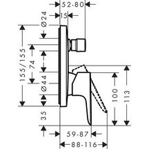 Set de finition Talis E pour mitigeur bain/douche encastré Réf. 71745000