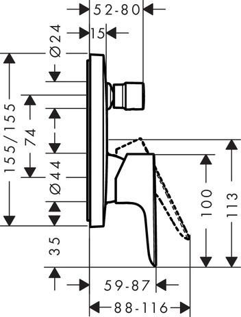 Set de finition Talis E pour mitigeur bain/douche encastré Réf. 71745000