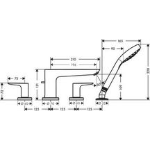 Talis E set de finition mélangeur 4 trous pour montage sur bord de baignoire - finition noir mat Réf. 71748670