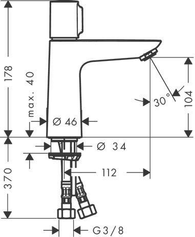 Mitigeur de lavabo Talis Select E 110 sans tirette ni vidage Réf. 71751000