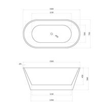 Baignoire ilot ovale KALI 150 cm avec trop plein finition noir mat Réf. NA-4101-150N