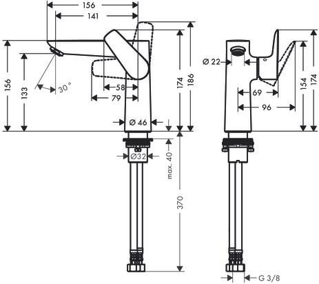 Mitigeur de lavabo Talis E 150 sans tirette ni vidage Réf. 71755000