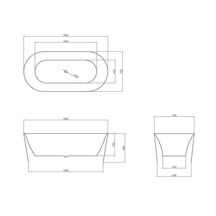 Baignoire ilot ovale ELISA 150 cm avec trop plein finition blanc brillant Réf. NA-5001-150