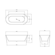 Baignoire ilot ovale ELISA 170 cm avec trop plein finition blanc brillant Réf. NA-5001-170