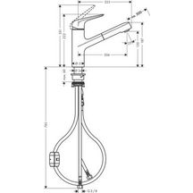 Mitigeur de cuisne 150 M427-H150 avec douchette extractible Réf. 71814000