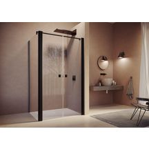 Porte saloon pour paroi latérale SolvaPro avec cadre partiel Carré, argent brillant, verre clair 8 mm, L97.5 - 100.5 H200 cm réf : 7T0903092322